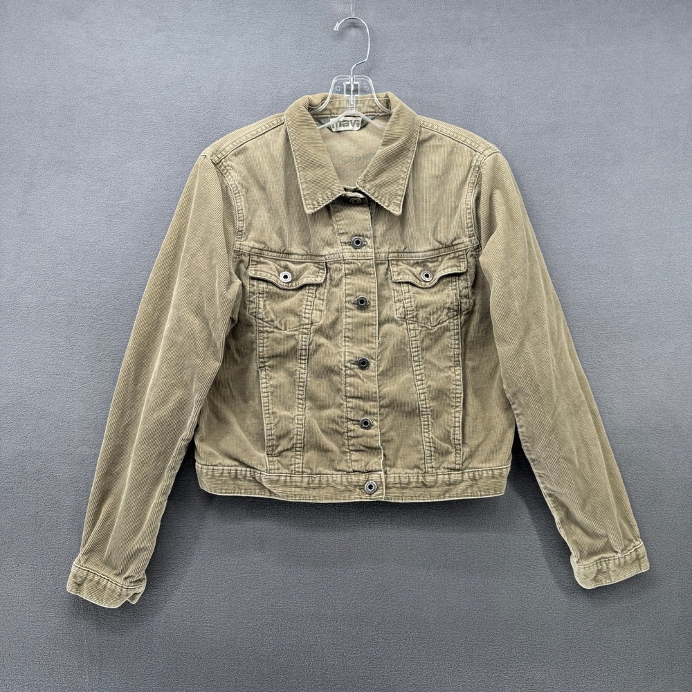 Mavi Kathy Tan Corduroy Trucker Jacket Womens XL Beige Cotton Button Up 378